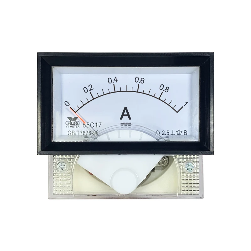 85C17 DC ammeter 30mA 50mA 500mA 1A 2A 3A 5A 10A 15A pointer DC circuit instrument black meter rectangular 100A requires shunt