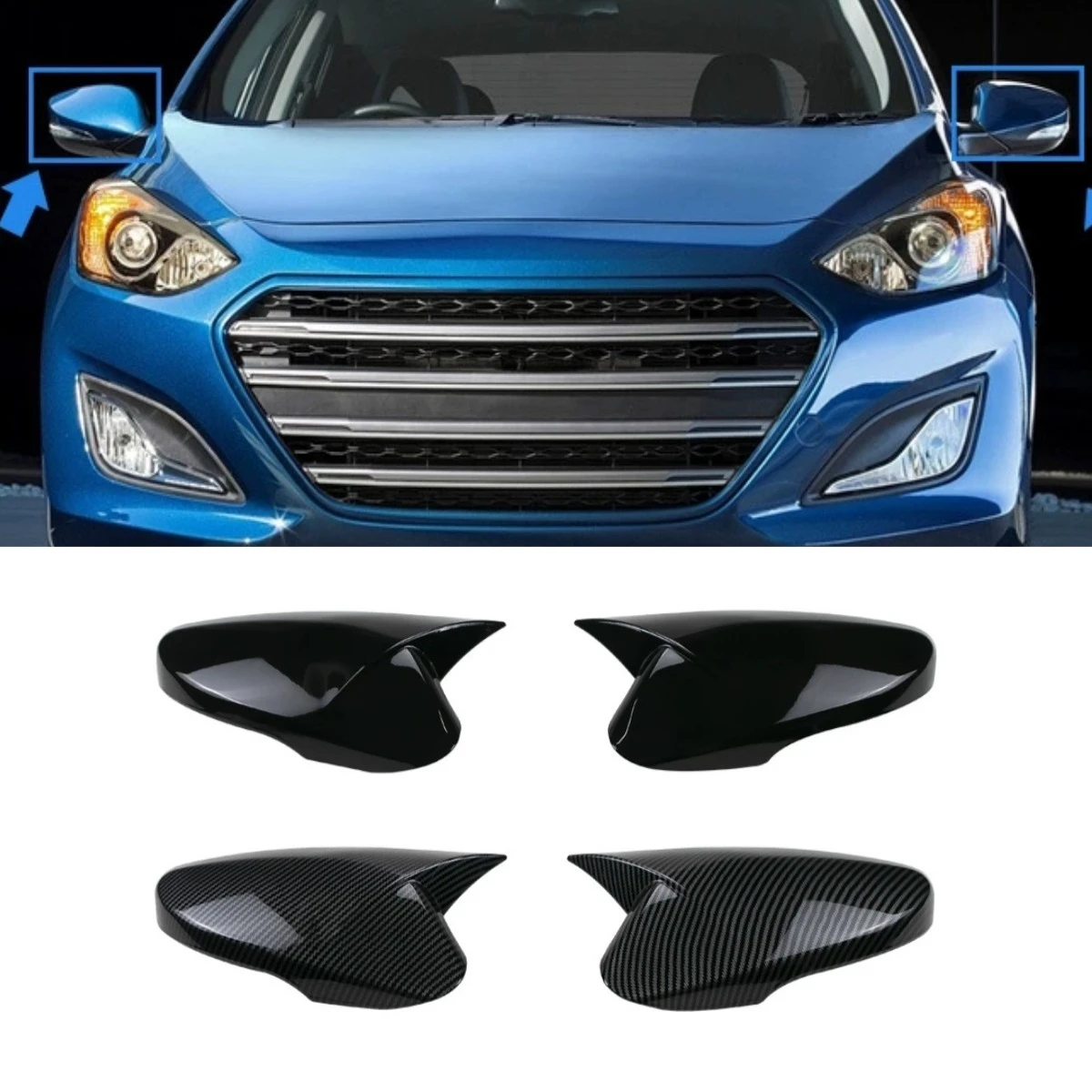 

Car Rearview Cover Protect Side Mirror Cover Mirror Caps For Hyundai Elantra 2012-2017 Body Kit Car Accessories