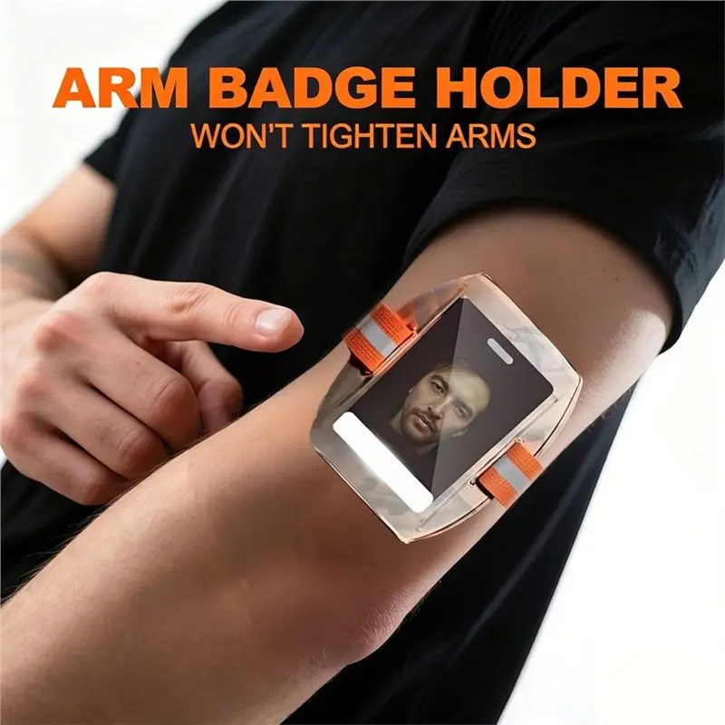 Hot Selling-Arm Band ID Card Holder 6 Pcs Waterproof Design With Adjustable Elastic Strap For Arm Badges For Office Staff,Arm