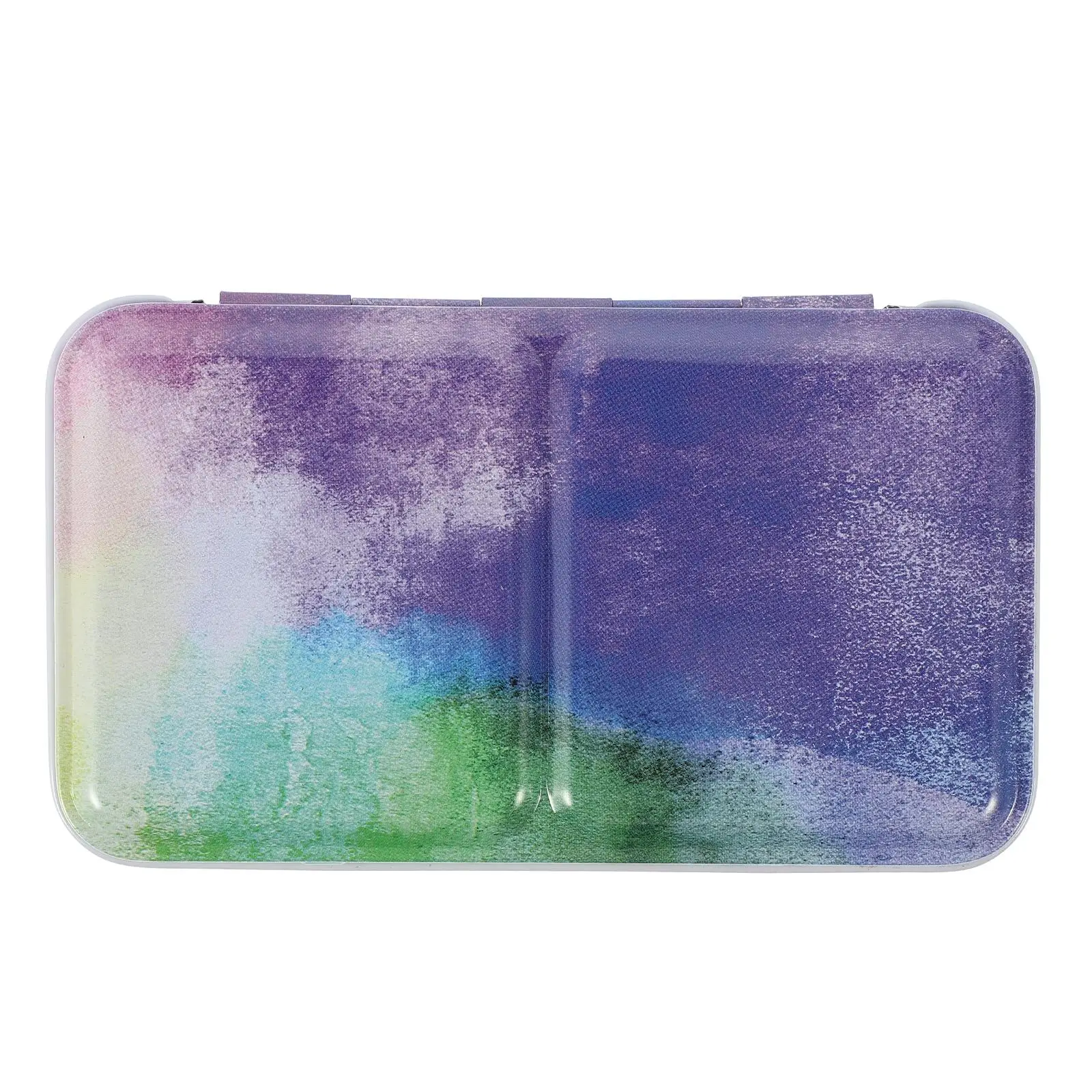 

Empty Watercolor Palette 12x3.2ML Compartments Christmas Pink Yellow Tin Box Portable Paint Mixing Case for Artists