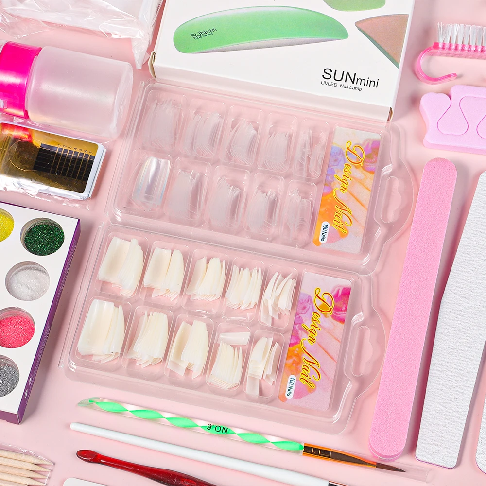 LIMEGIRL Nagel Acryl Kunst Set Sommer Acryl 3D Glitter Pulver ProfessionSionals Nägel Dekoration Kristall DIY Kunst für Maniküre Kit