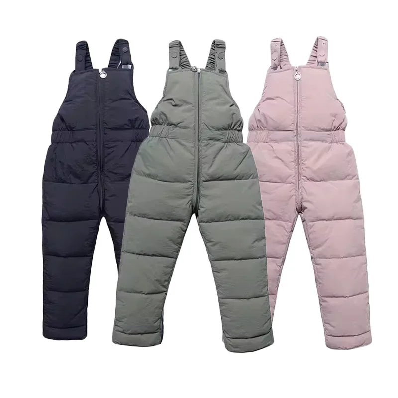 

Winter Children Warm Overalls Autumn Girls Boys Thick Pants Baby Girl Jumpsuit For 1-5 Years High Quality Kids Ski Down Overalls