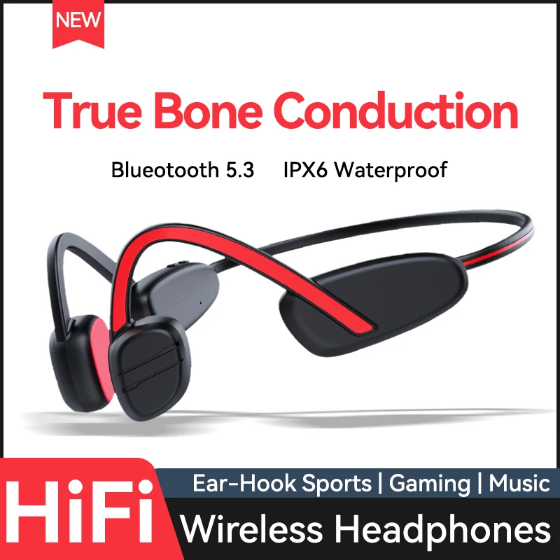 K50Pro Bone Conduction Headphone Wireless Sports Earphone IPX6 Waterproof Ear-Hook Headset Bluetooth 5.3 HIFI Stereo Music