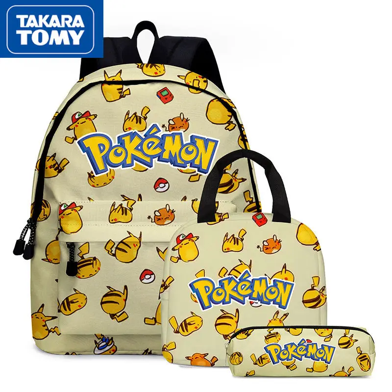 

TAKARA TOMY 2022 New Pikachu Cute Cartoon Adjustable Student Schoolbag Boys and Girls Large-capacity Waterproof Backpack