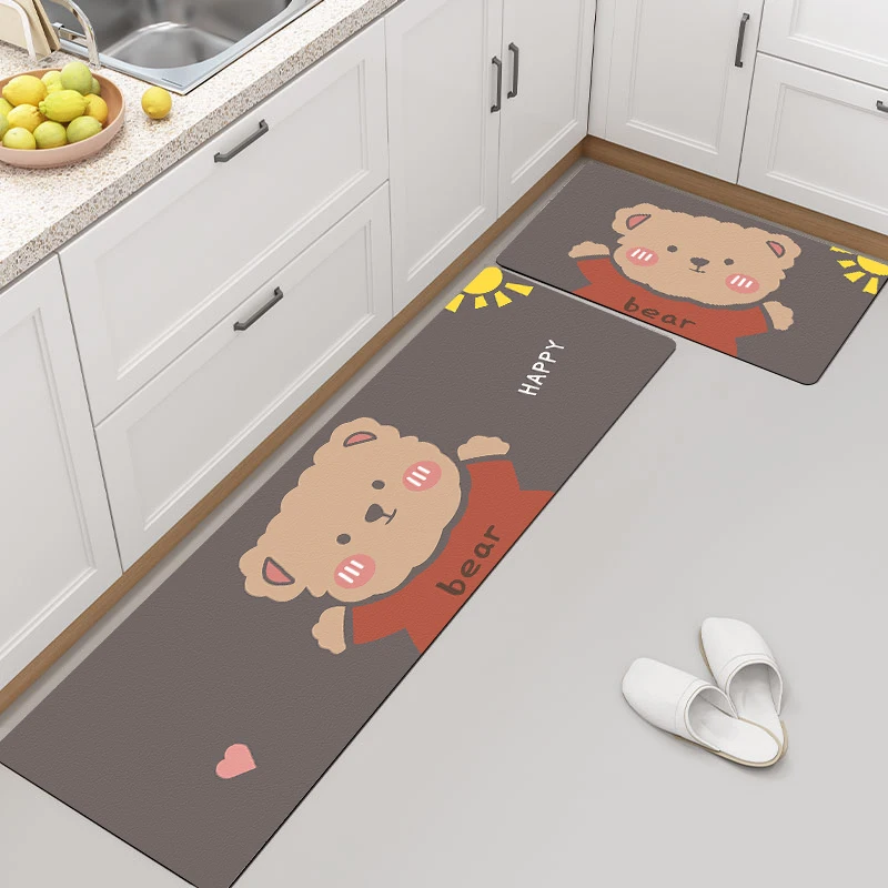 

VIKAMA Kitchen Carpet Mat, Floor, Bedroom, Living Room, Long Strip Carpet, Washable Soft Carpet, Anti-Slip Bathroom Entrance Mat
