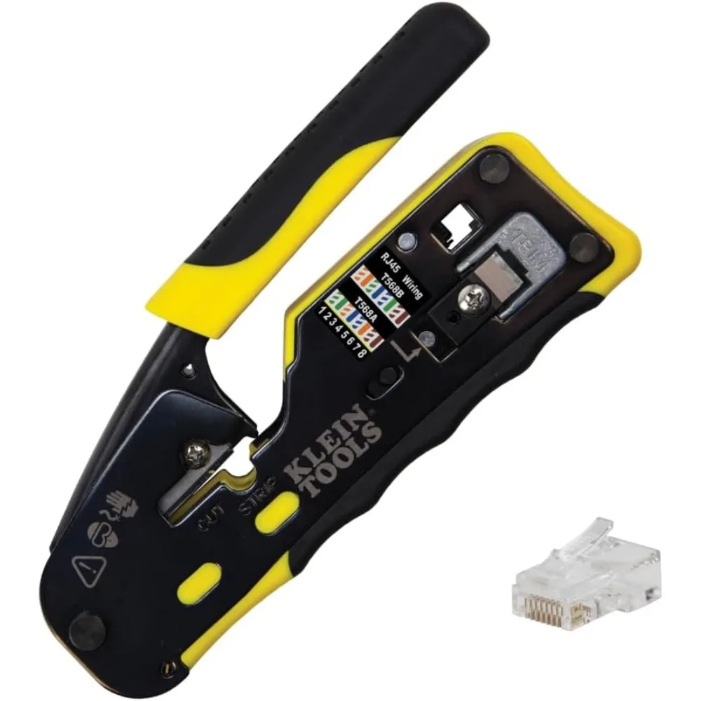 كابل بيانات السقاطة وأداة تجعيد RJ45 مع مقابس CAT6، مجموعة تركيب مكونة من 50 قطعة