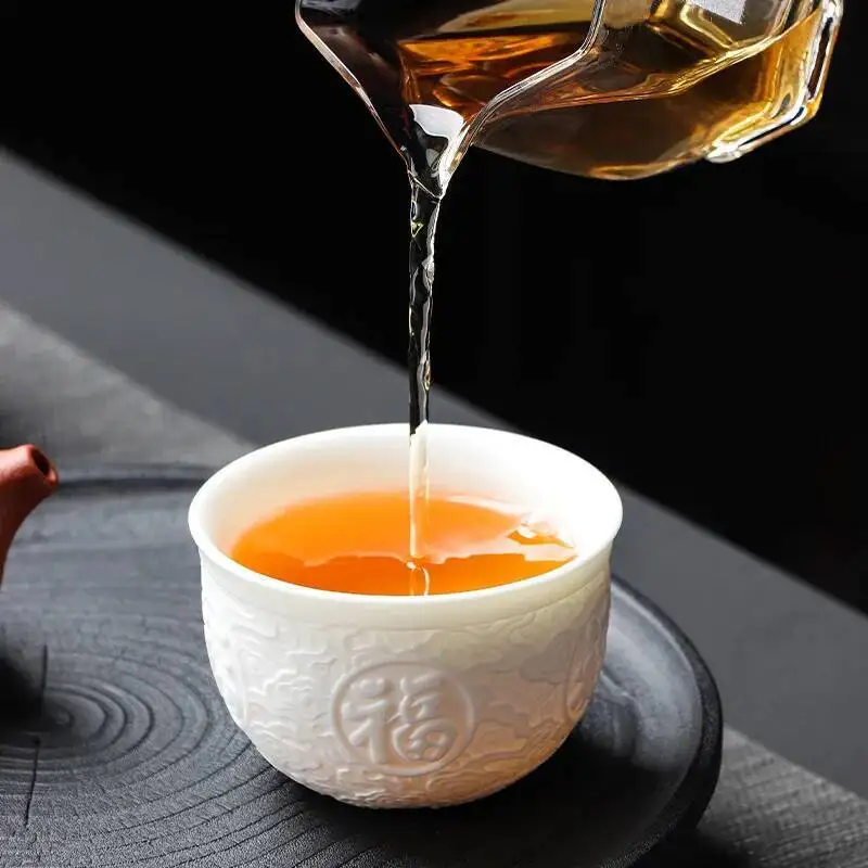 فنجان شاي من السيراميك كوب للتأمل مصنوع يدويًا ثلاثي الأبعاد وعاء شاي مريح طقم شاي صيني إكسسوارات كوب رئيسي #2
