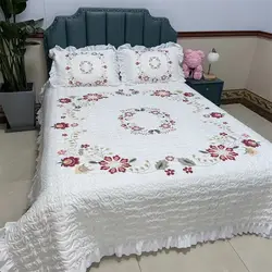 Luxury Bedspread Quilted Bed Cover Queen Size Bed Skirt Animal Floral Printed Bed Skirt Non Slip Sheet Pillowcase Mattress Cover