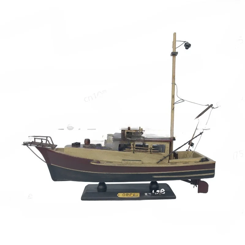 

For 37cm Orca Model Shark Fishing Boat Movie Relative Items Custom Famous Boats Antique Decoration Seaside Home Decor