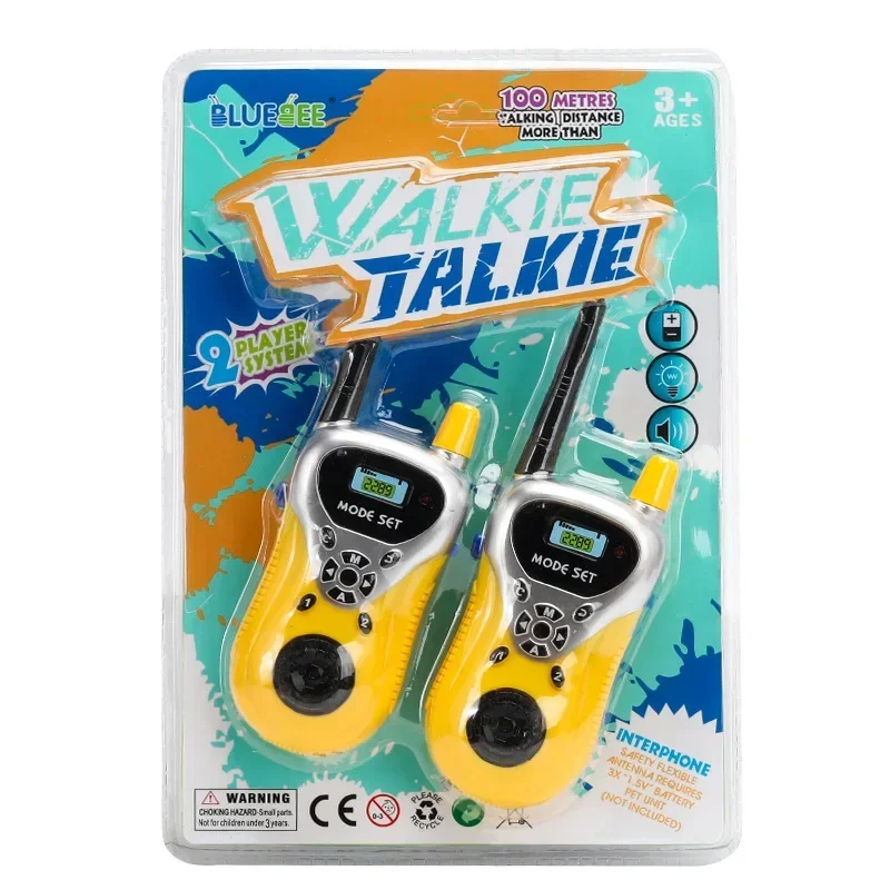 2 szt. 300M Walkie Talkie Mini przenośne ręczne dwukierunkowe radio-zabawka dla dzieci dzień dziecka prezenty urodzinowe domofon zewnętrzny zabawka