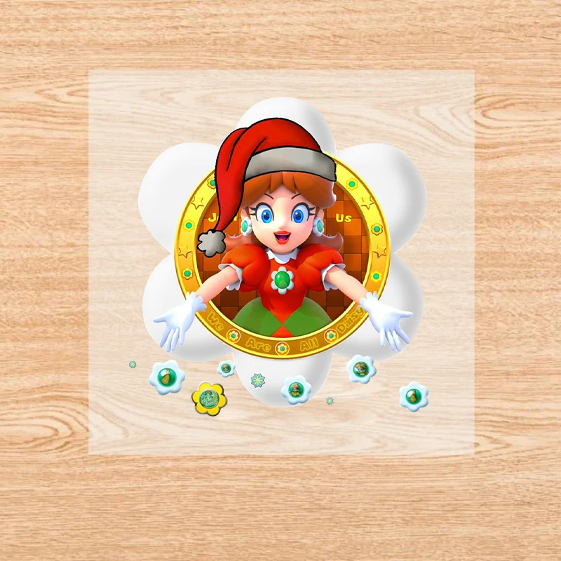 سوبر ماريو الحديد على بقع لطيف الكرتون عيد الميلاد نقل الحرارة ملصقات أزياء عيد الميلاد DIY ملابس الاطفال قبعة تي شيرت الشارات الهدايا #3