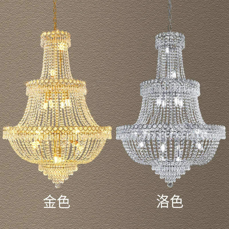 الثريا الفاخرة الخفيفة الفاخرة كريستال الثريا غرفة المعيشة المصباح ضوء الفاخرة الراقية الهندسة فيلا غرفة الطعام
