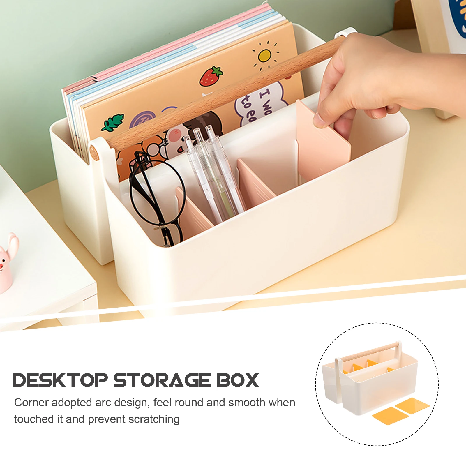 

Stationery Storage Box Desk ganizer Office Supplies Multi Grid Design Smooth Corners Compact Laptop St Home Decor File Folder