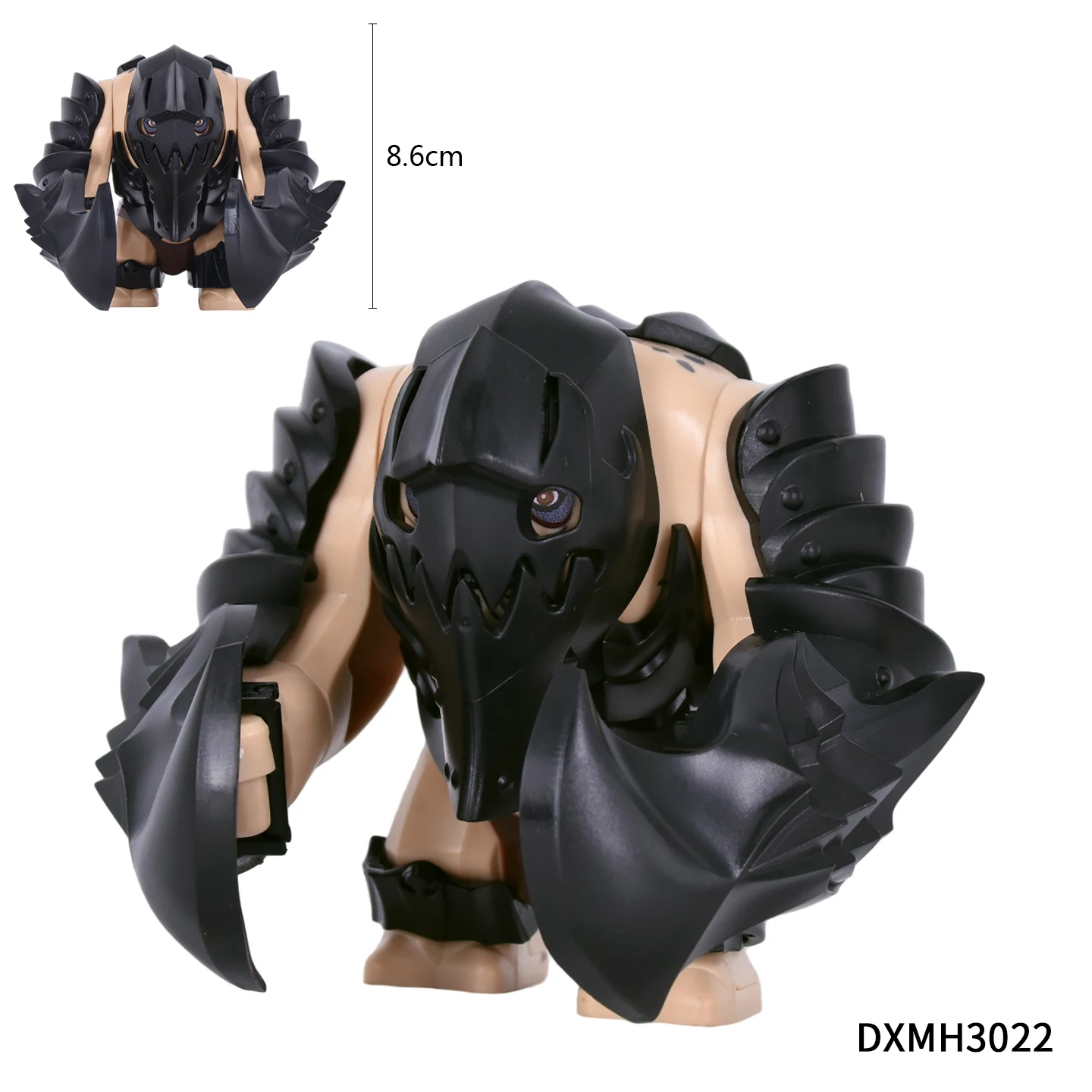 DIY LOTR Mittelalterliche Armee Troll Baustein-Set mit Rostiger Rüstung und Vielfältigen Zubehörteilen, Große Bewegliche Ziegelstein-Figur