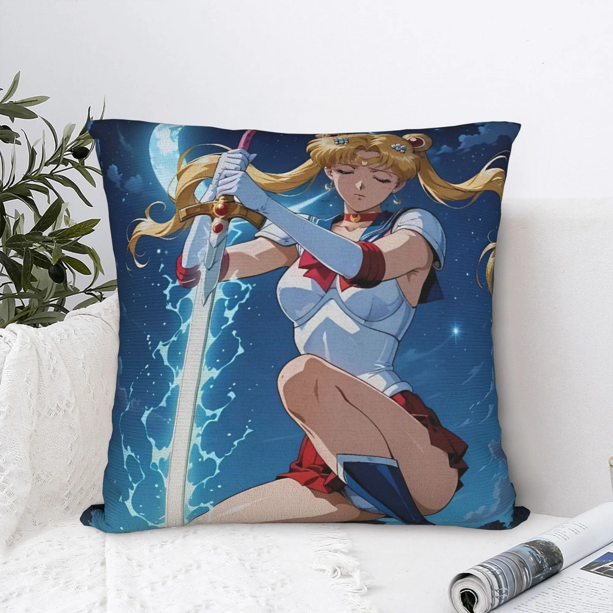 Pillow Case Sailor Moon Soft  Pillow Cover For Sofa Bedroom Home Decor Novelty Pillowcases