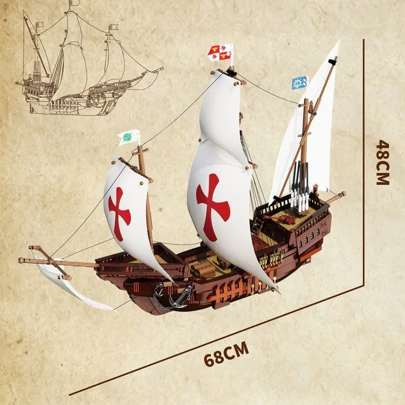 3 نوع المحيط الذهاب المراكب الشراعية اللبنات المراكب الشراعية نموذج الطوب البناء مجموعات هدية للأطفال الكبار #6