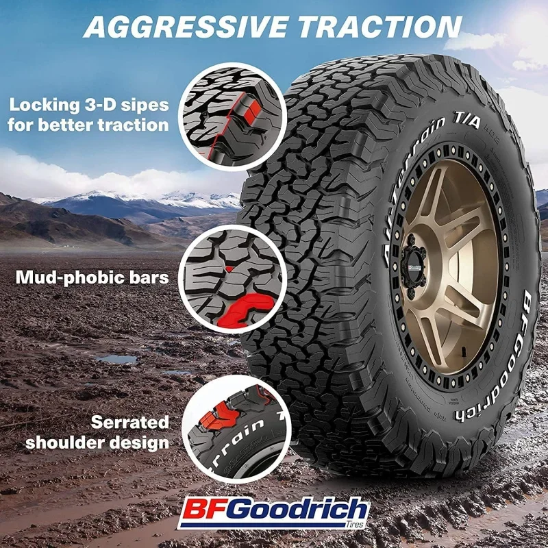 BFGoodrich-T/A KO2 Radial Car Opathy for Light Trucks, SUV, and Crossovers, LTdisparates/70R18/E 124/121R