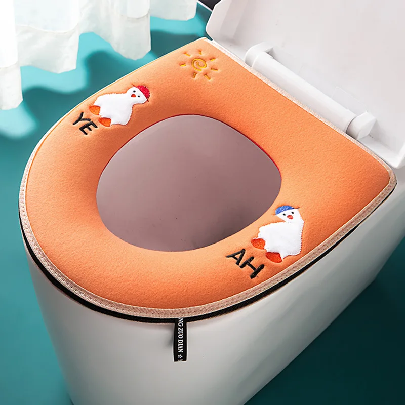 Soft Universal Toilet Seat Cover With Handle Closestool Mat Warm Toilet Seat Cushion Bathroom Toilet Lid Accessories