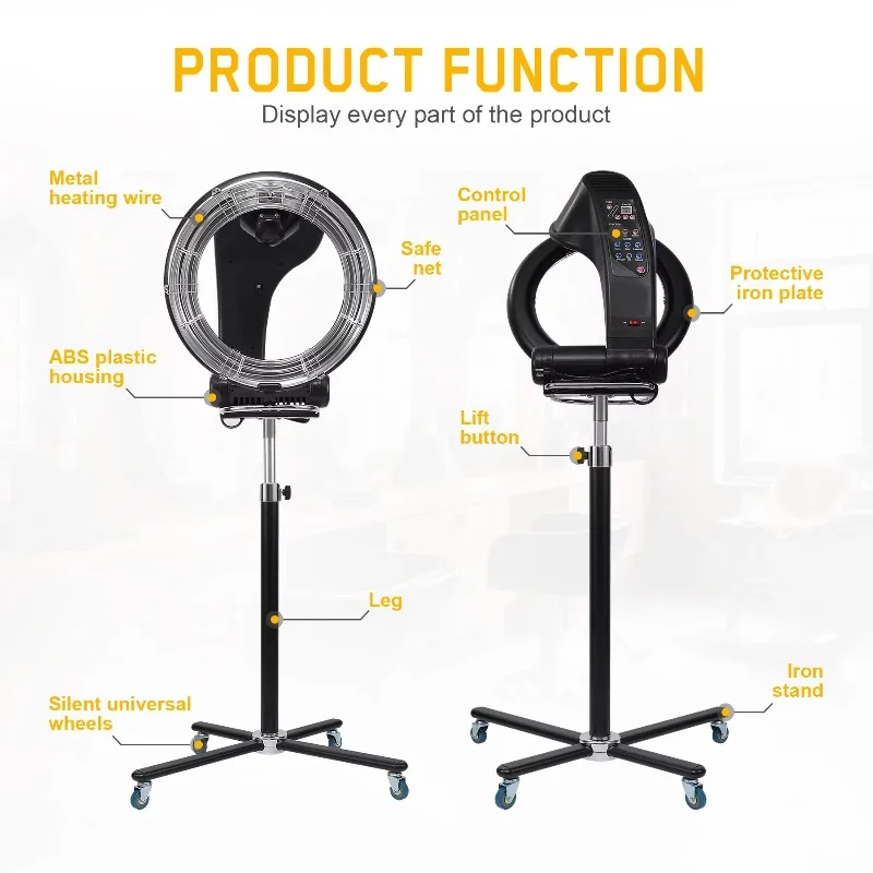 Professional Orbiting Infrared Hair Dryer Rotate Heat Dyeing Color Processor BarberShop Drying Perming Machine for Hair Salon