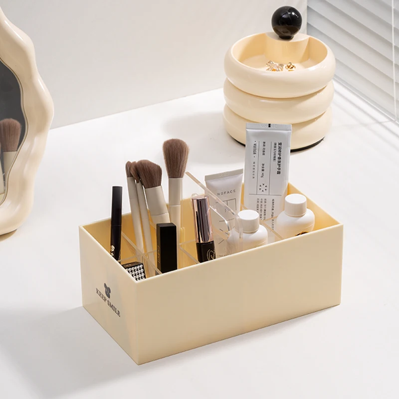 【EpeiusHome】 Desktop Storage Box Nordic Style Sundries Compartment Handle Pen Holder Remote Control Cosmetic Finishing