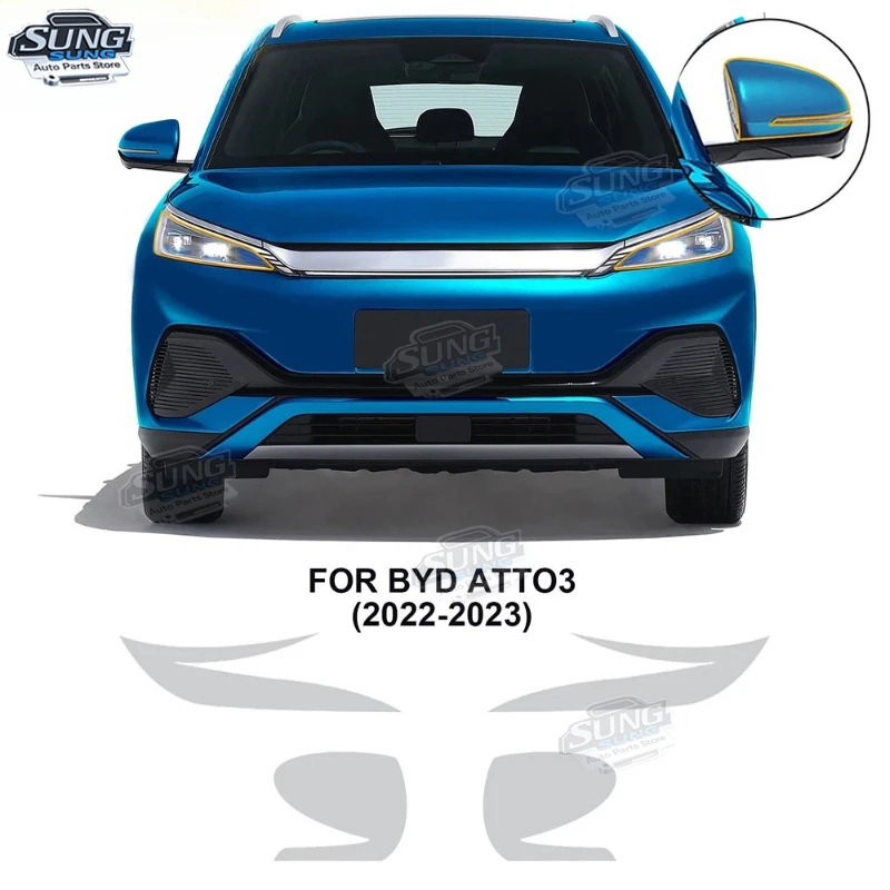 

for BYD ATTO 3 Plus EV 2022 2023 Headlight Rearview Film Paint Protection Pre-Cut Clear Transparent Black Anti-scratch TPU