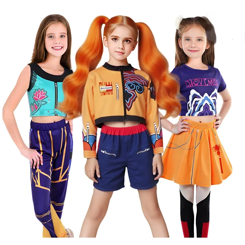 أزياء الهالوين التأثيرية أنيمي KPop Demon Hunters Mira Zoey Rumi pour enfants، الزي الرسمي Huntrix #2