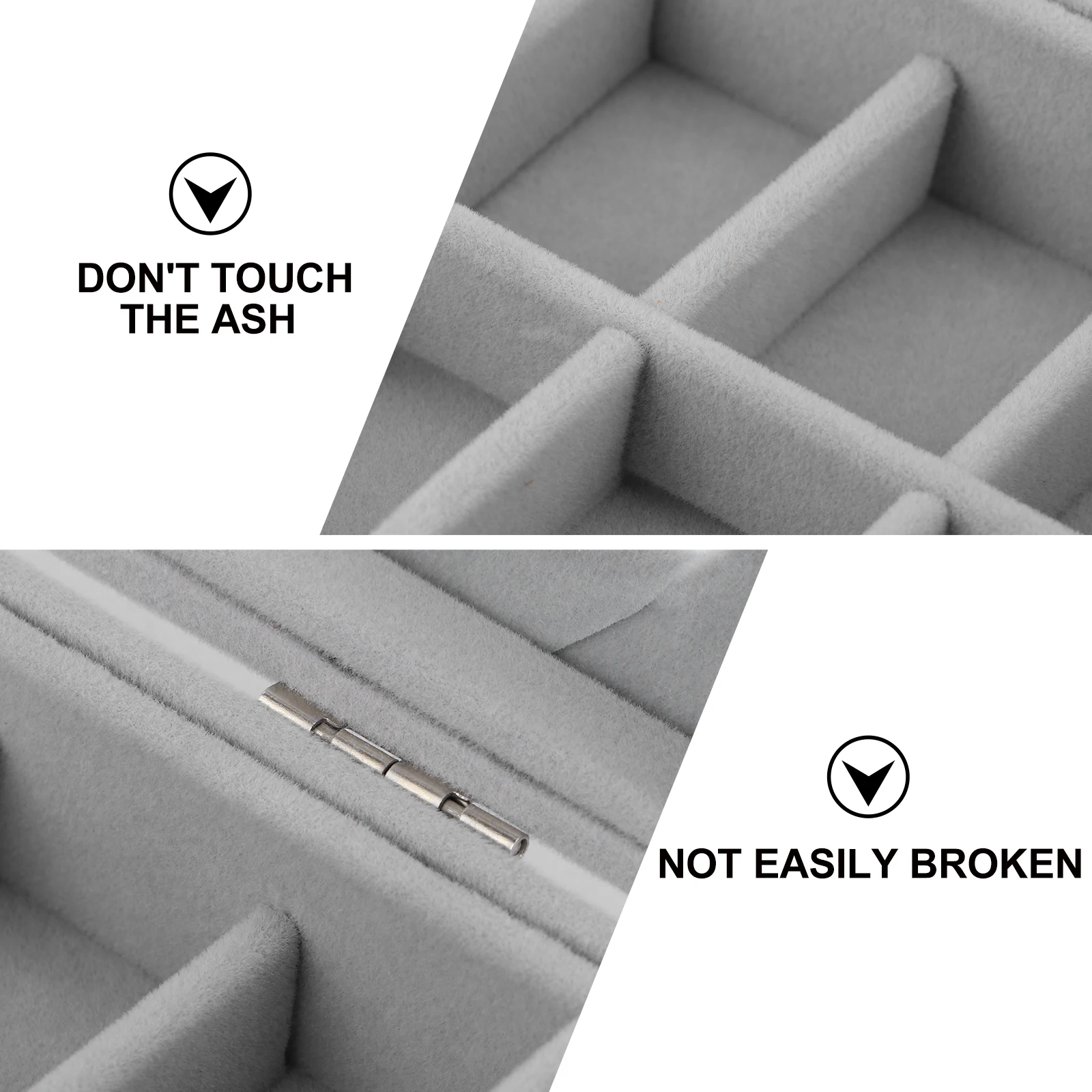 

Jewelry Flannel Box High-grade Case Earring Collecting Container Holder Storage Grey Practical Travel