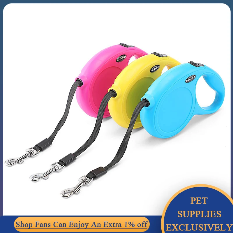 3M/5M Dog Leash Automatic Retractable Nylon Cat Traction Rope Belt Puppy Lead Extension Pet Dog Walking Running Lead Roulette