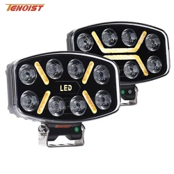 9.6 Inch Super Bright With White Yellow DRL LED Spot Work Driving Head Light For Truck BUS Trailer 10-30V DC