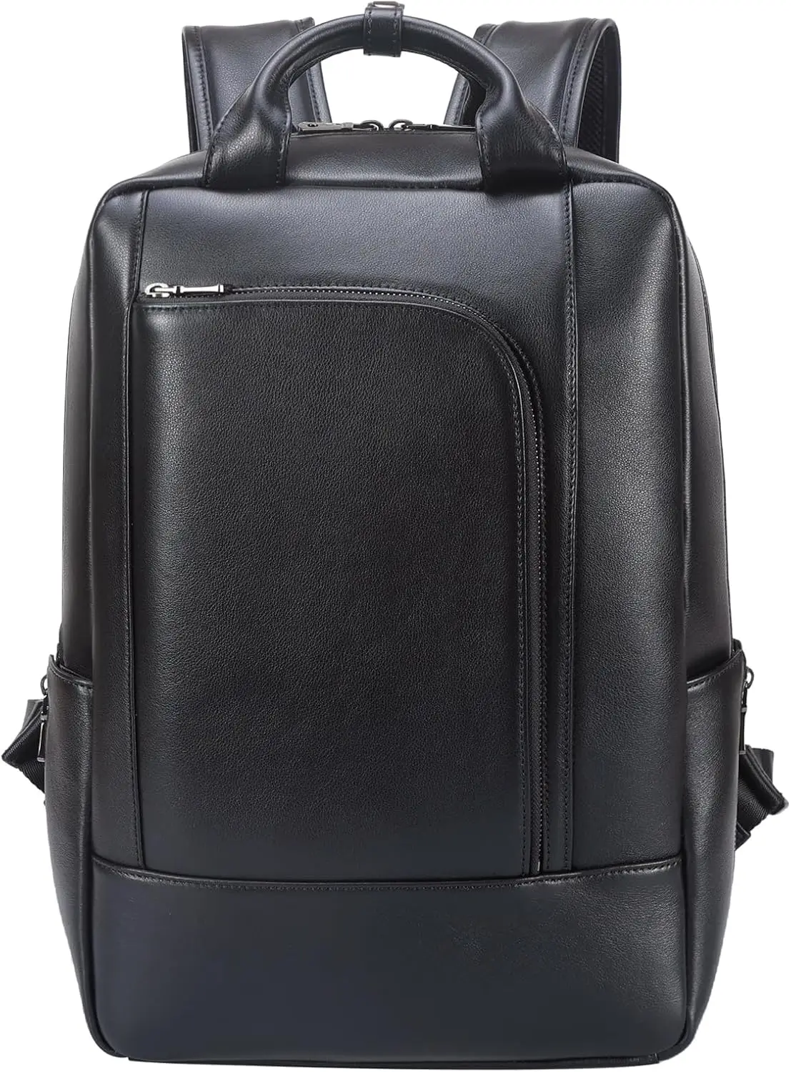 

Genuine Leather Business Backpack for Men Women 15.6 Inch Laptop Bag Work Office Casual Daypack, Black