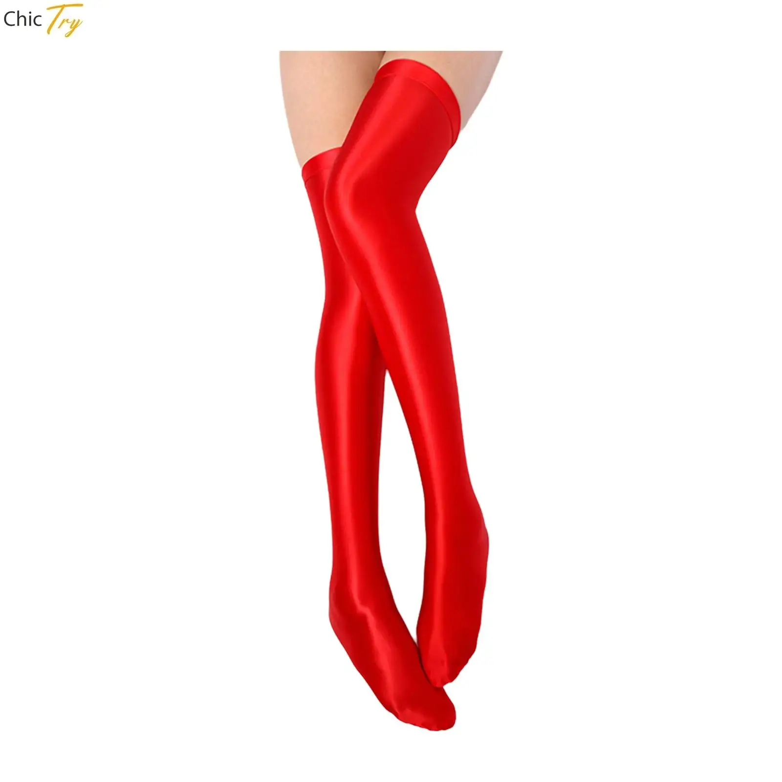 

Модные женские гладкие масляные глянцевые носки до бедра, длинные выше колена, повседневные масляные носки, японские чулки для танцев на пилоне, косплей