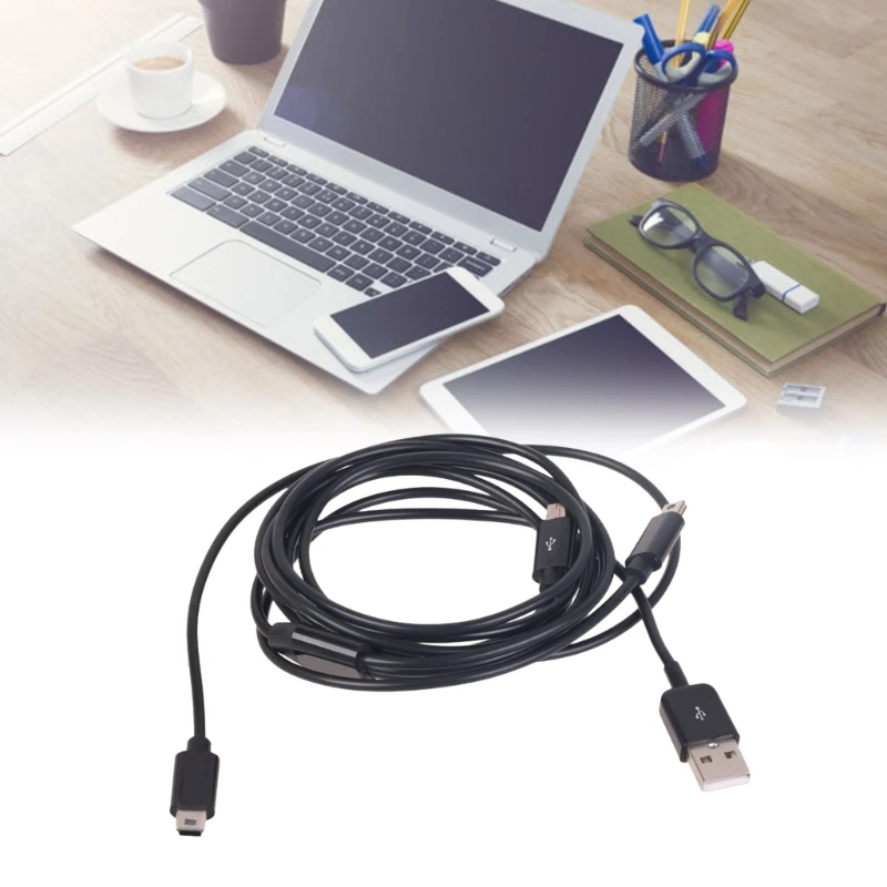 Mini USB Cable USB to Micro USB Splitter Cable Mini USB Charging Cable Plastic for Simultaneous Charging of 3 Devices