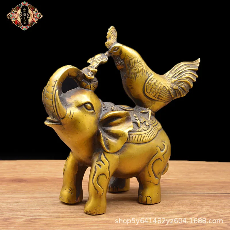 

Gift Copper Auspicious Lucky Rooster Elephant Ornaments