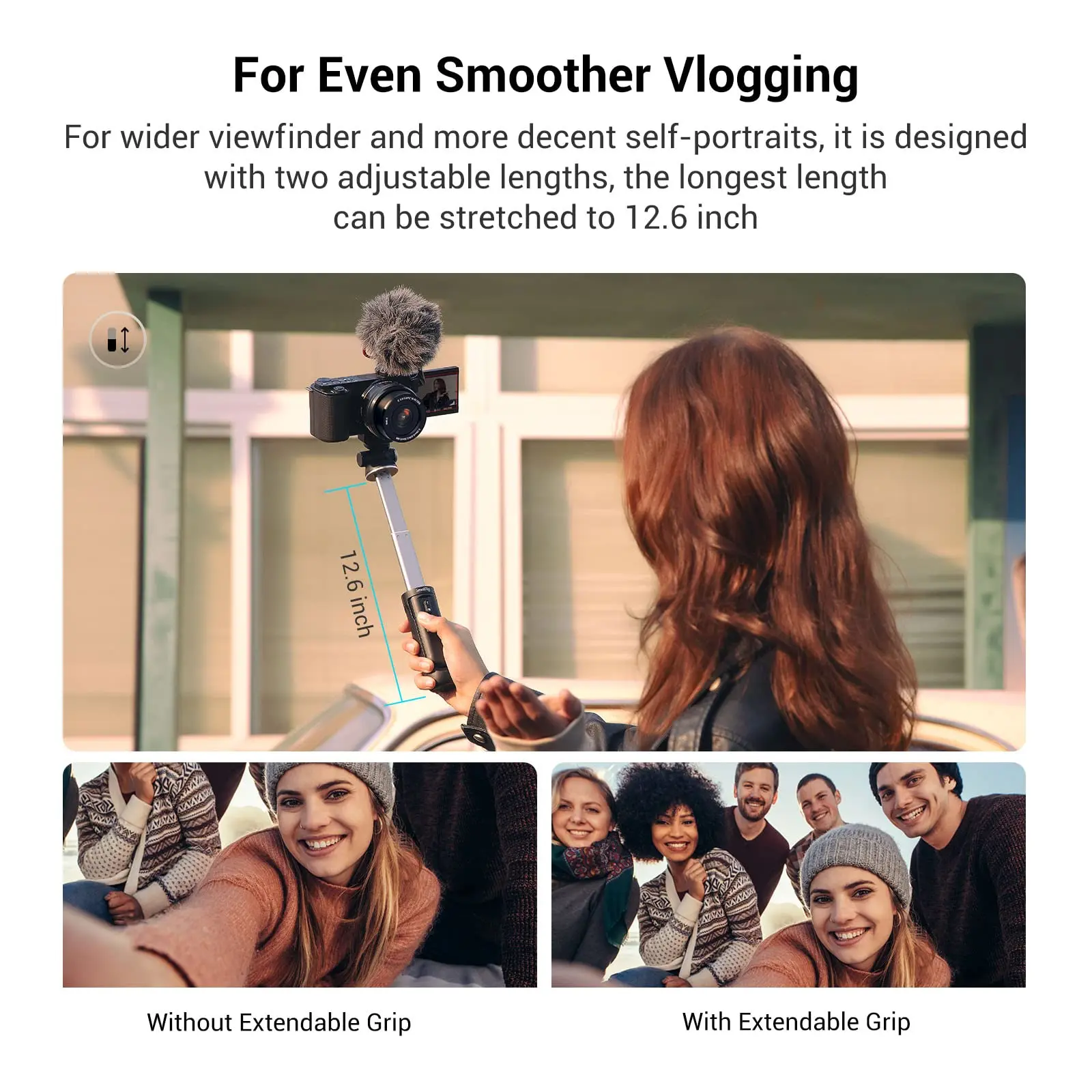 Imagem -05 - Smallrig-tripé Extensível Selfie Stick Remoto Câmera sem Fio Tiro Grip Vlogging Tripé para Sony a 7c ii Foto Vídeo Zoom