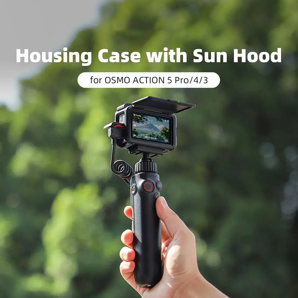 For DJI OSMO Action 5 Pro/4/3 Protective Frame Housing Case With Sun Hood Bumper Shell Screen Protector Frame Case Accessories