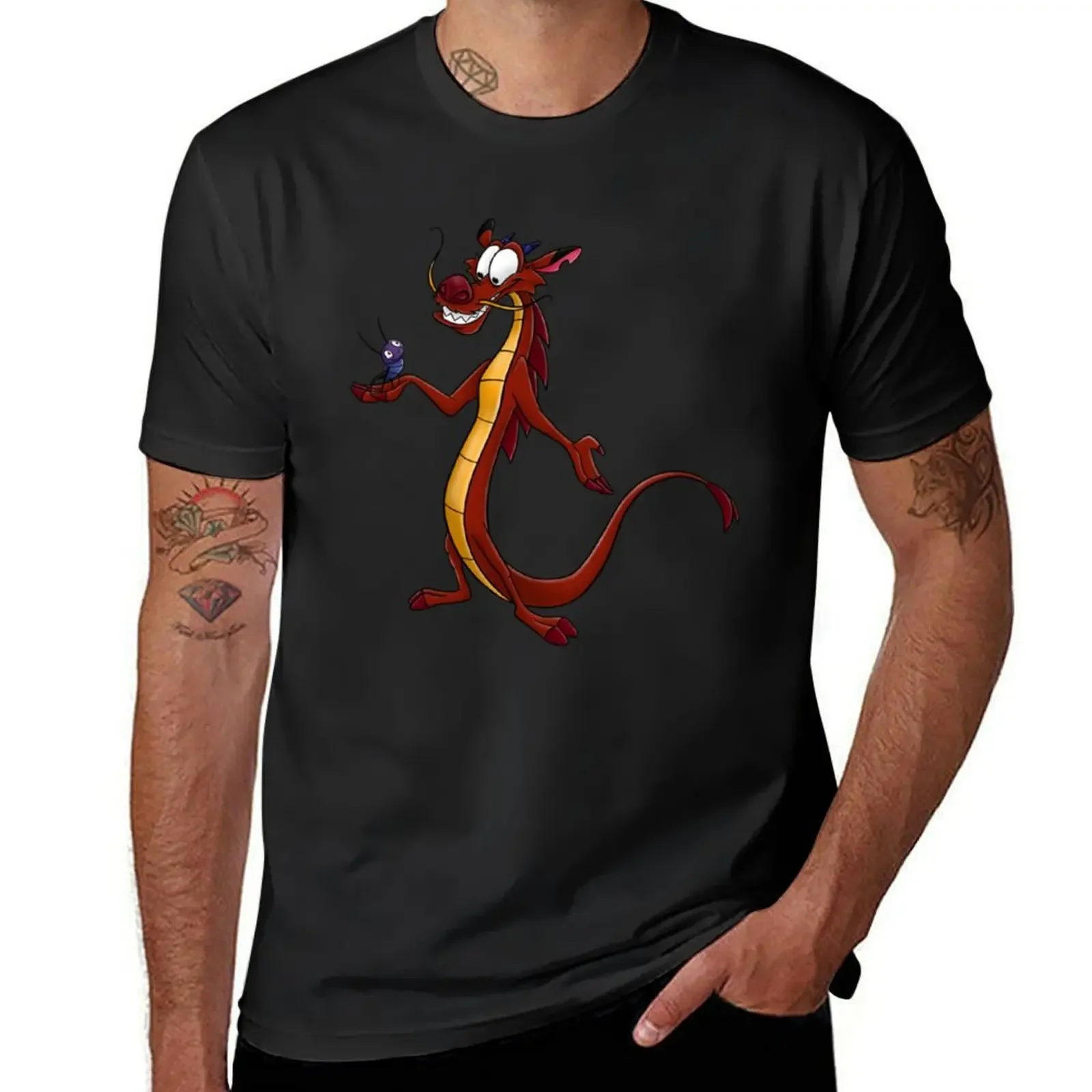 Mushu and Cricket T-Shirt zwierzęcy nadruk dla chłopców raper koszulki graficzne urocze ubrania niestandardowe koszulki ciężkie t shirty dla mężczyzn