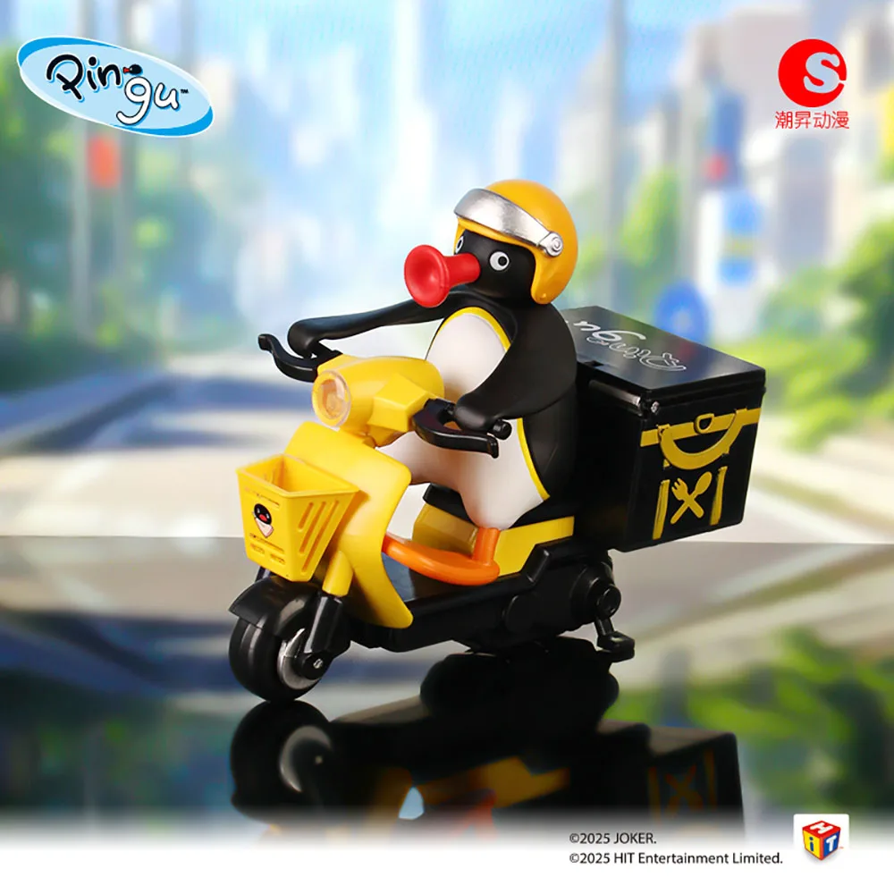 ตุ๊กตาพินกี้น้อยตัวน้อยจากซีรีส์ Pingu Greedy Little Goose ของเล่นตั้งโต๊ะแบบสุ่มในกล่อง Gashapon ของเล่นแฟชั่นสุดสร้างสรรค์ ของขวัญวันหยุดสำหรับวัยรุ่น