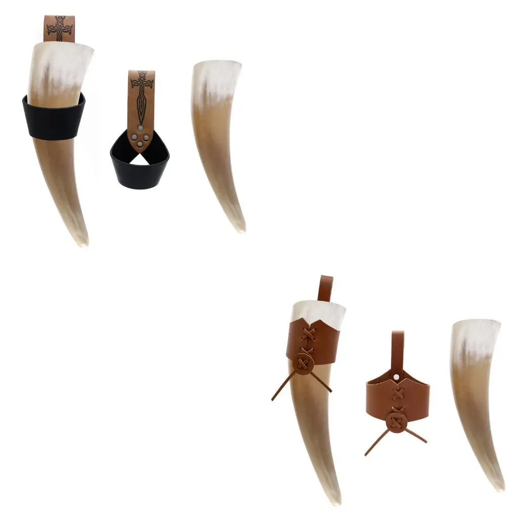

652F Genuine Ancient Age Horn Protector Costume Prop Historical Reenactment Gear PU Fabric Cosplay Accessory