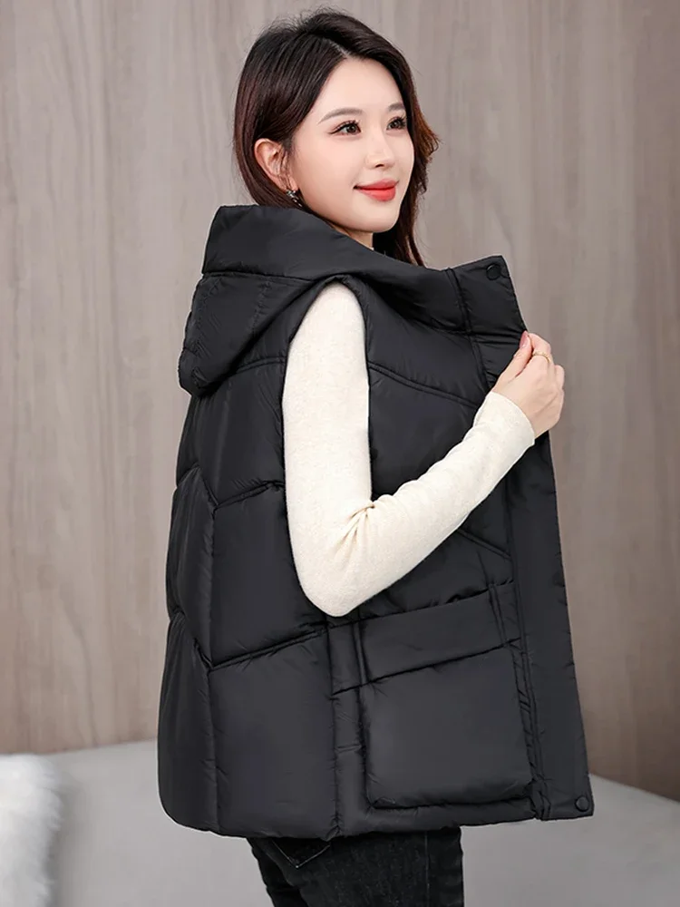 سترة نسائية من القطن للخريف والشتاء سترة فضفاضة للتخسيس عصرية ببطانة كتف #4