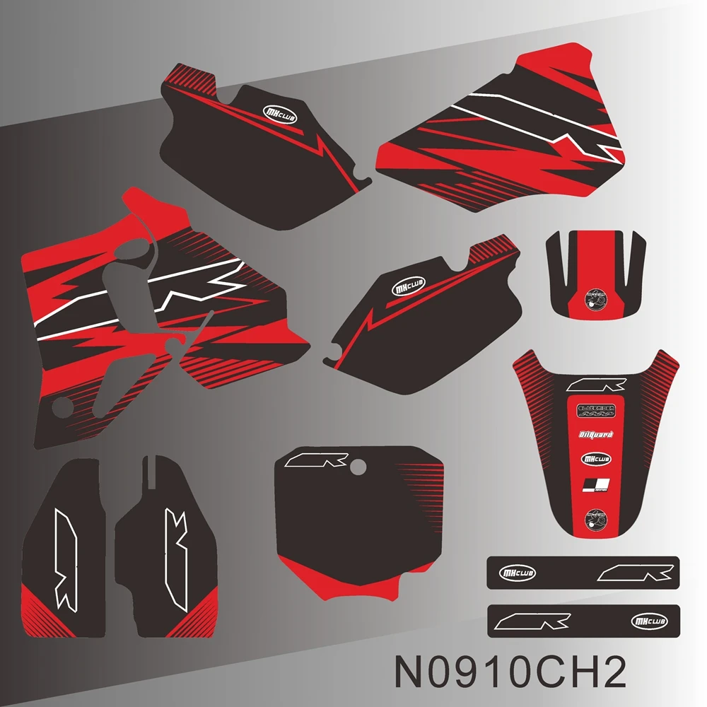 Naklejki Graficzne Kompletne Zestawy na Motocykl HONDA CR 80 CR80 1996 1997 1998 1999 2000 2001 2002 Tło Graficzne N0910CH