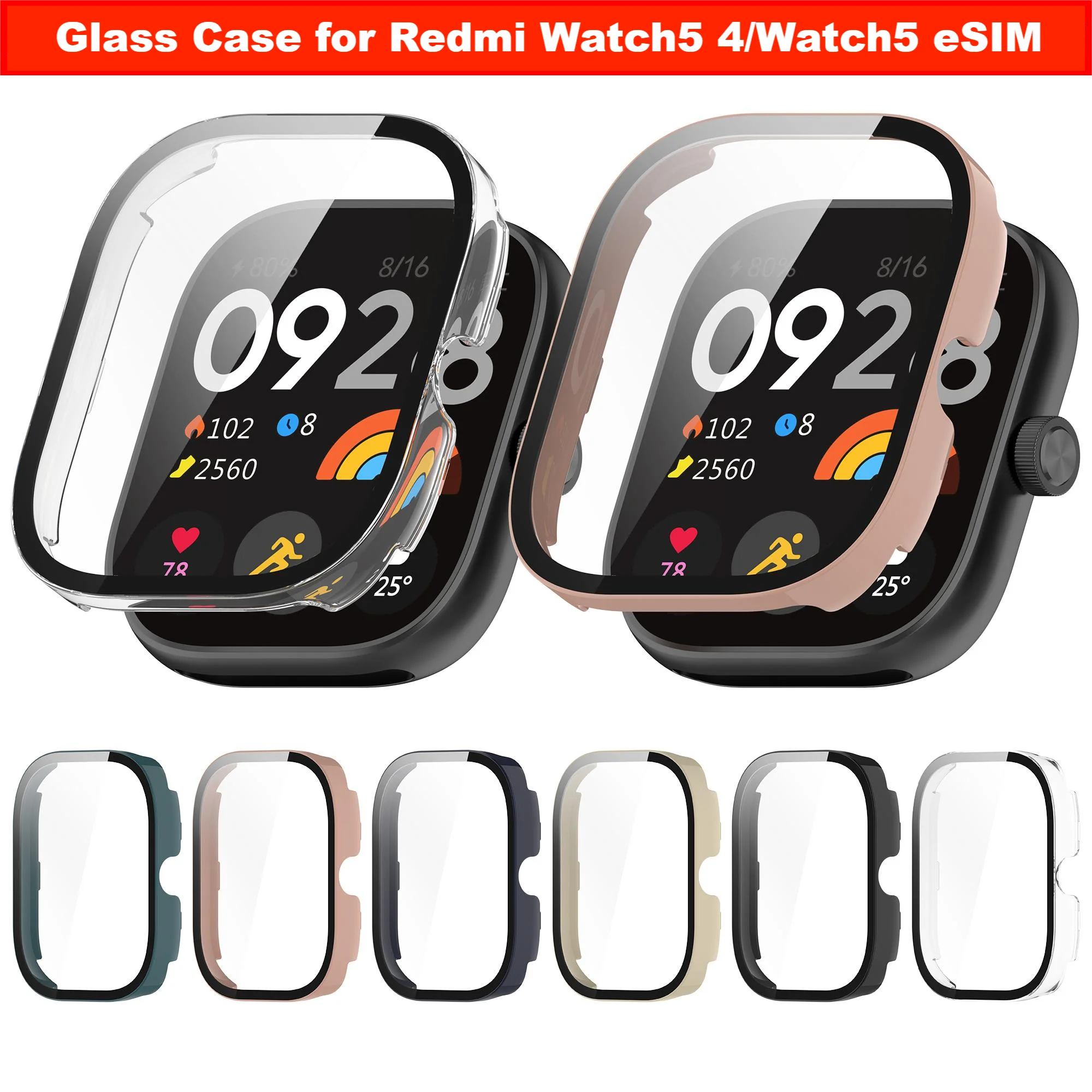 Glass Case for Redmi Watch 5 4 case Screen protector strap For Redmi Watch 5 eSIM case smart watches accessories