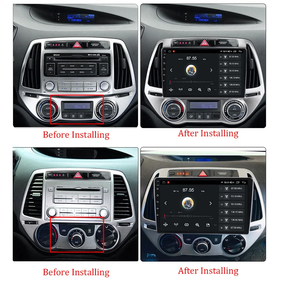 For HYUNDAI I20 2008 - 2011​Android Car Radio Stereo DVD Multimedia Player 2 Din Autoradio GPS Navi PX6 Unit Touch Screen