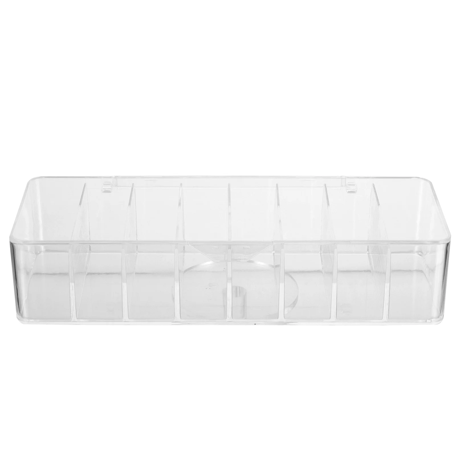 

8 Compartment Cable Organizer Box Premium Acrylic Cord Storage for Earphone Data Cables Dustproof Lid Travel Office Home