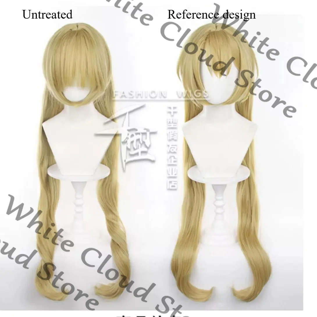 Game Reverse:1999 Sotheby Cosplay Wig Prop Twin Tails Hairstyle Cartoon Hairpiece Golden High-temperature Wire Comic Exhibition