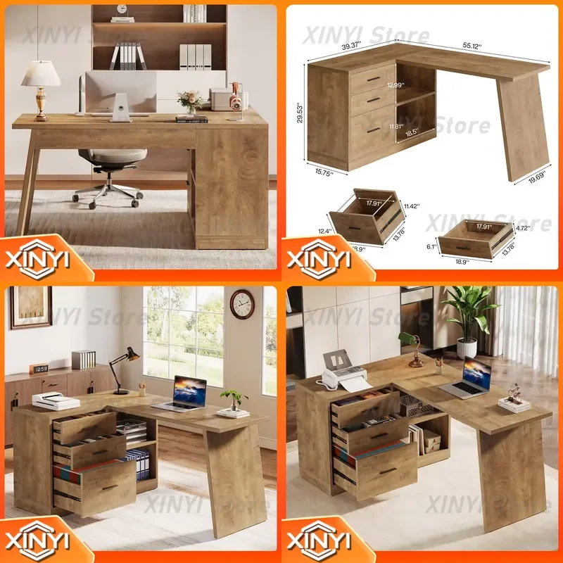 Modern Executive Writing Desk for Home Office for Small Space for Students for Remote Work Engineered Wood Luxury Workstation