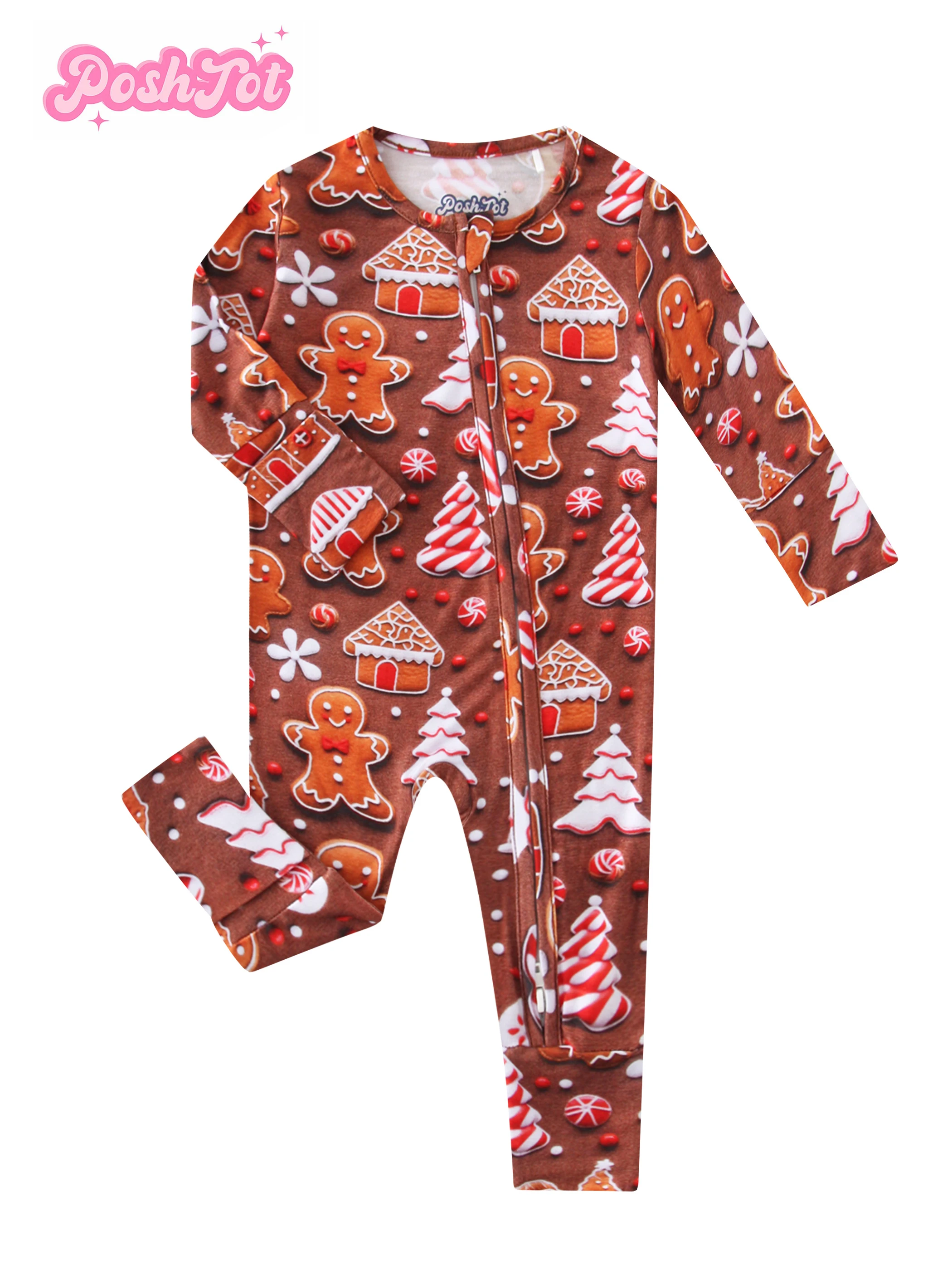 

POSHTOT Coffee Paradise Print Bamboo Fiber Baby Long Sleeve. Baby Pajamas Two-way Zipper 0-2 Years Romper. Baby Jumpsuit.