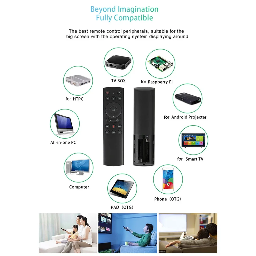 G20S Voice Gyroscope Remote Control With USB Receiver 3 In 1 Airborne Remote Control Mouse Built-in Mic For Android TV Box