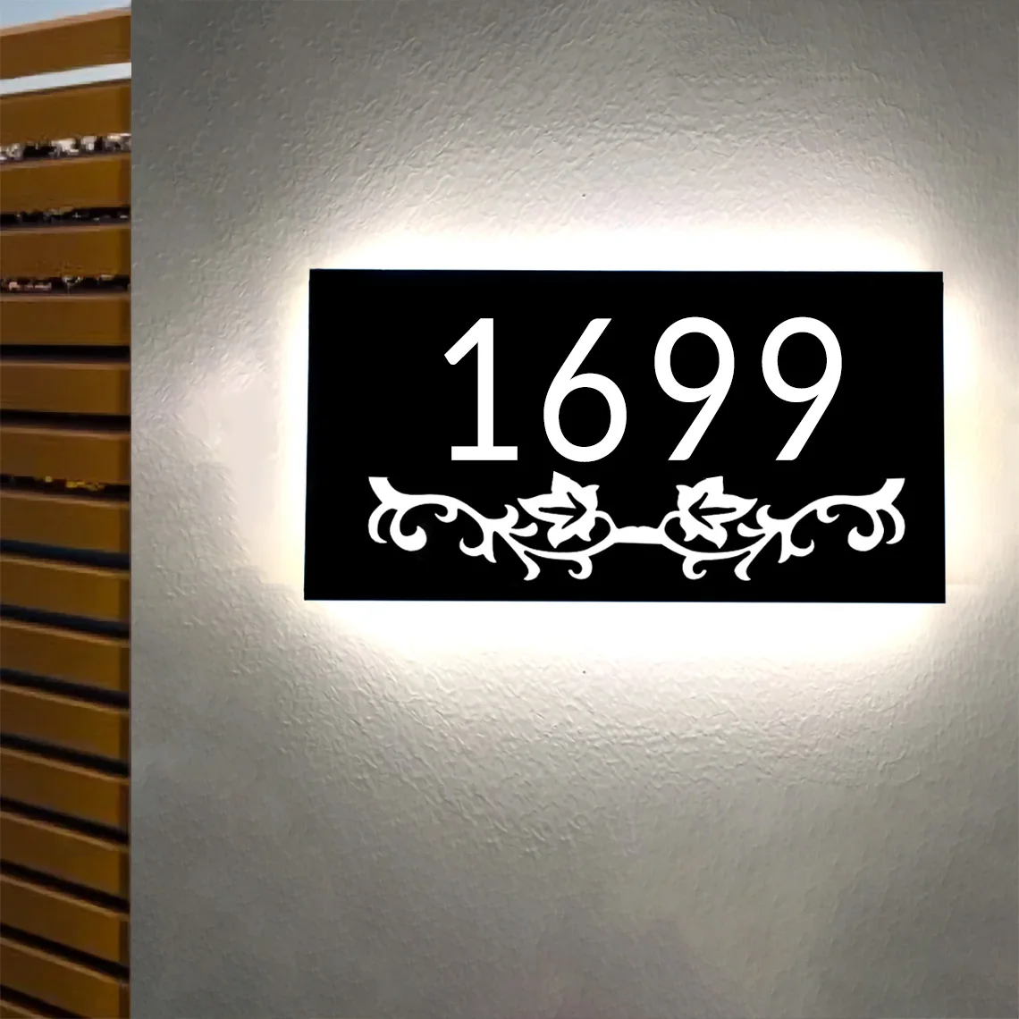 

Custom Illuminated House Number Address Sign for Outside Personalized Metal House Sign Lighted Address Plaque