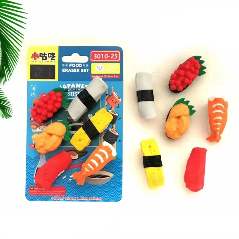 Imagem -03 - Borracha Sushi Erasers For Kids Primary Student Prêmios Brinde Promocional Papelaria Kawaii Pcs por Lote