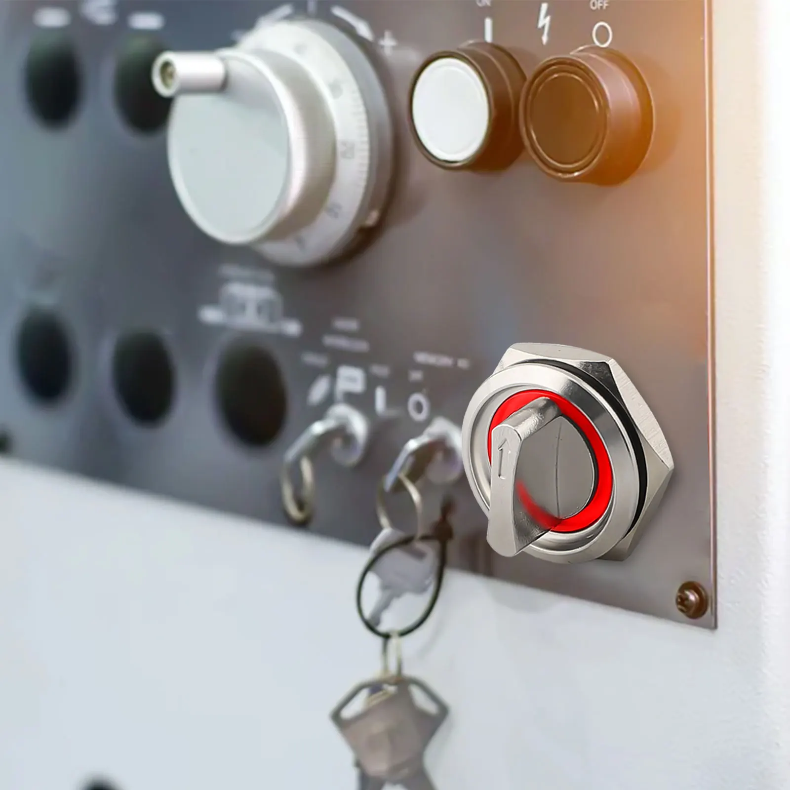 19mm Selector Rotary Switch Latching 2Positions 1NO1NC 12-24V Push Button Switch Comes With Wire Connector Sockets Convenience
